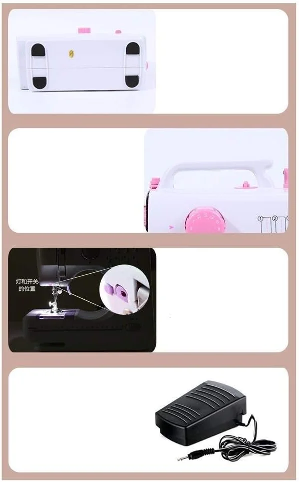 چرخ خیاطی کوچک TONGSH، دستیار چند منظوره قابل حمل در خانه با میز توسعه نور، سرعت دوگانه قابل تنظیم، دستگاه تعمیر و ساخت صنایع دستی چرخ خیاطی کوچک TONGSH، دستیار چند منظوره قابل حمل در خانه با میز توسعه نور، سرعت دوگانه قابل تنظیم، دستگاه تعمیر و ساخت صنایع دستی