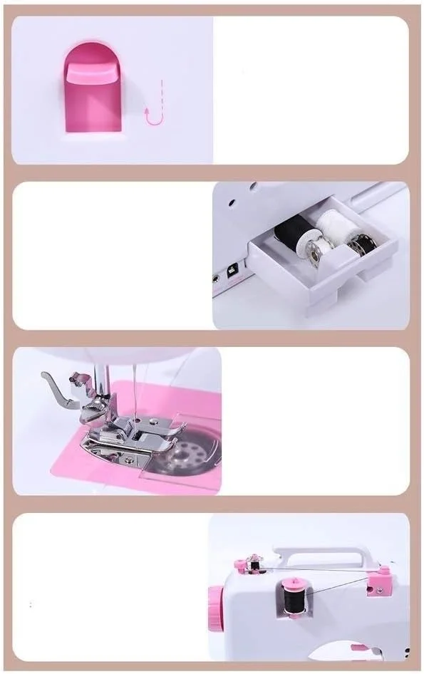 چرخ خیاطی کوچک TONGSH، دستیار چند منظوره قابل حمل در خانه با میز توسعه نور، سرعت دوگانه قابل تنظیم، دستگاه تعمیر و ساخت صنایع دستی چرخ خیاطی کوچک TONGSH، دستیار چند منظوره قابل حمل در خانه با میز توسعه نور، سرعت دوگانه قابل تنظیم، دستگاه تعمیر و ساخت صنایع دستی