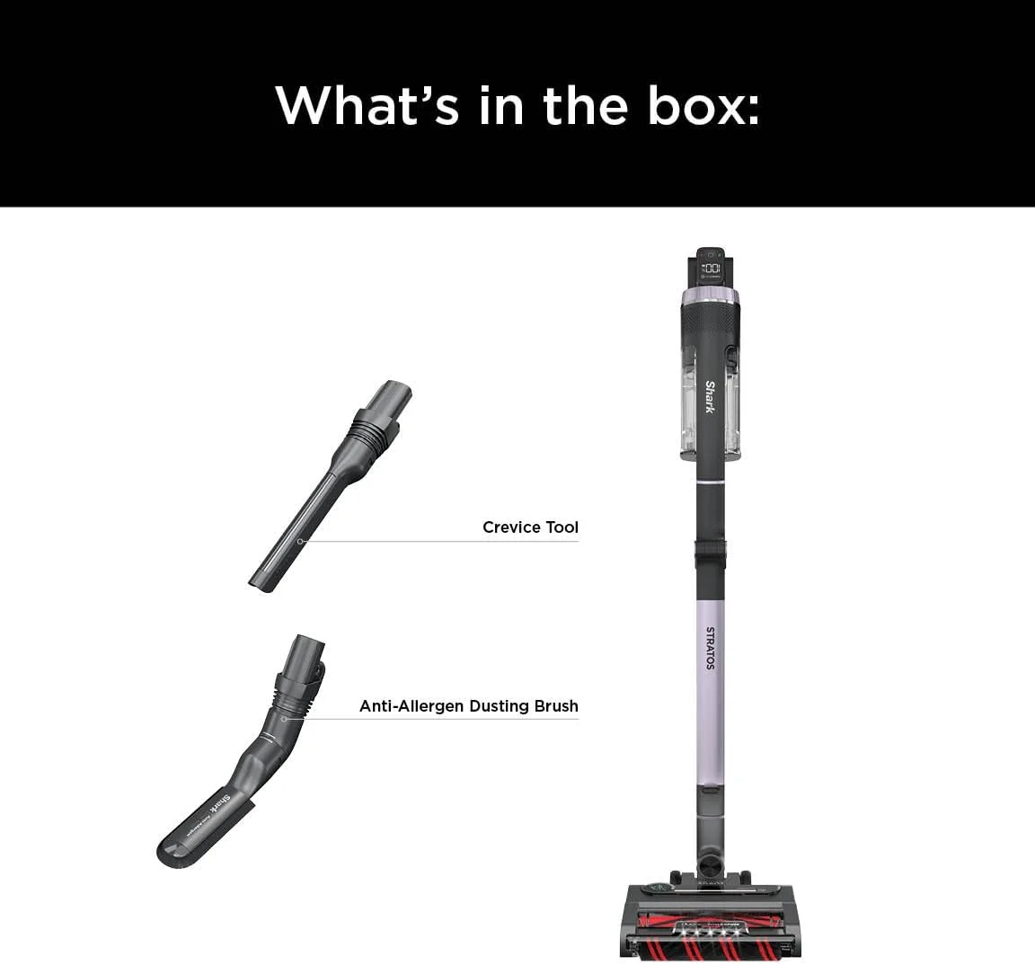 جاروبرقی شارژی Shark IZ862H Stratos با فناوری Clean Sense IQ و خنثی کننده بو، برس DuoClean PowerFins HairPro، شامل ابزار شکاف گردگیری و برس ضد آلرژی، تا 60 دقیقه زمان کارکرد، بنفش خاکستری جاروبرقی شارژی Shark IZ862H Stratos با فناوری Clean Sense IQ و خنثی کننده بو، برس DuoClean PowerFins HairPro، شامل ابزار شکاف گردگیری و برس ضد آلرژی، تا 60 دقیقه زمان کارکرد، بنفش خاکستری