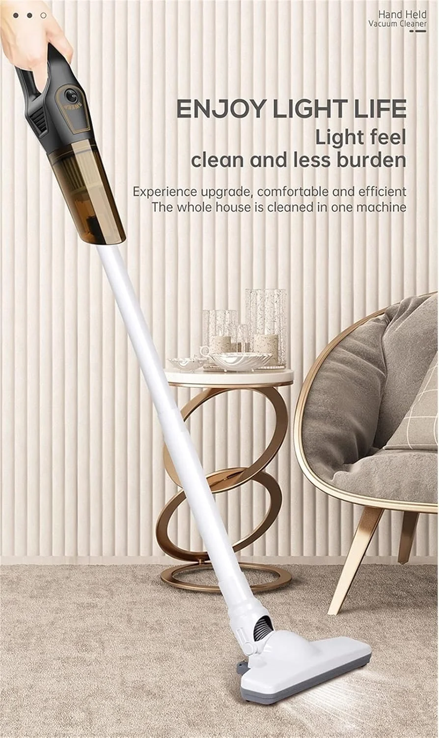 YHUAEE Vacuum for home Vertical Cordless Lightweight Stick Vacuum Cleaner, Home Ultra Powerful Suction Handheld Vac for Carpet, Hard Floor(2)