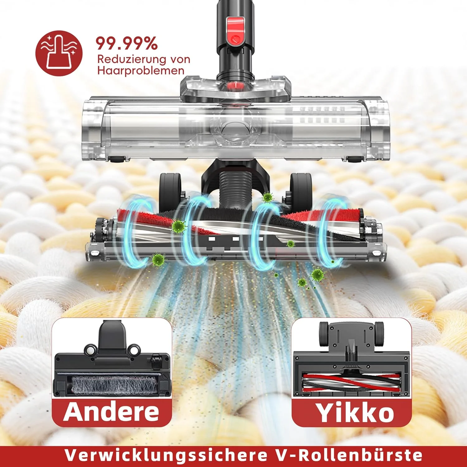 جاروبرقی 3 در 1 Yikko با قدرت 60KPa با سیم قدرتمند، جاروبرقی برقی با لوله خرطومی منعطف، جاروبرقی با LED، بسیار مناسب برای فرش، کف، مو (قرمز-60) جاروبرقی 3 در 1 Yikko با قدرت 60KPa با سیم قدرتمند، جاروبرقی برقی با لوله خرطومی منعطف، جاروبرقی با LED، بسیار مناسب برای فرش، کف، مو (قرمز-60)