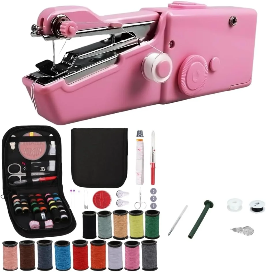 چرخ خیاطی دستی، چرخ خیاطی کوچک قابل حمل، چرخ خیاطی مبتدی با 30 لوازم خیاطی، برای DIY، پوشاک، پرده، مسافرت در منزل چرخ خیاطی دستی، چرخ خیاطی کوچک قابل حمل، چرخ خیاطی مبتدی با 30 لوازم خیاطی، برای DIY، پوشاک، پرده، مسافرت در منزل