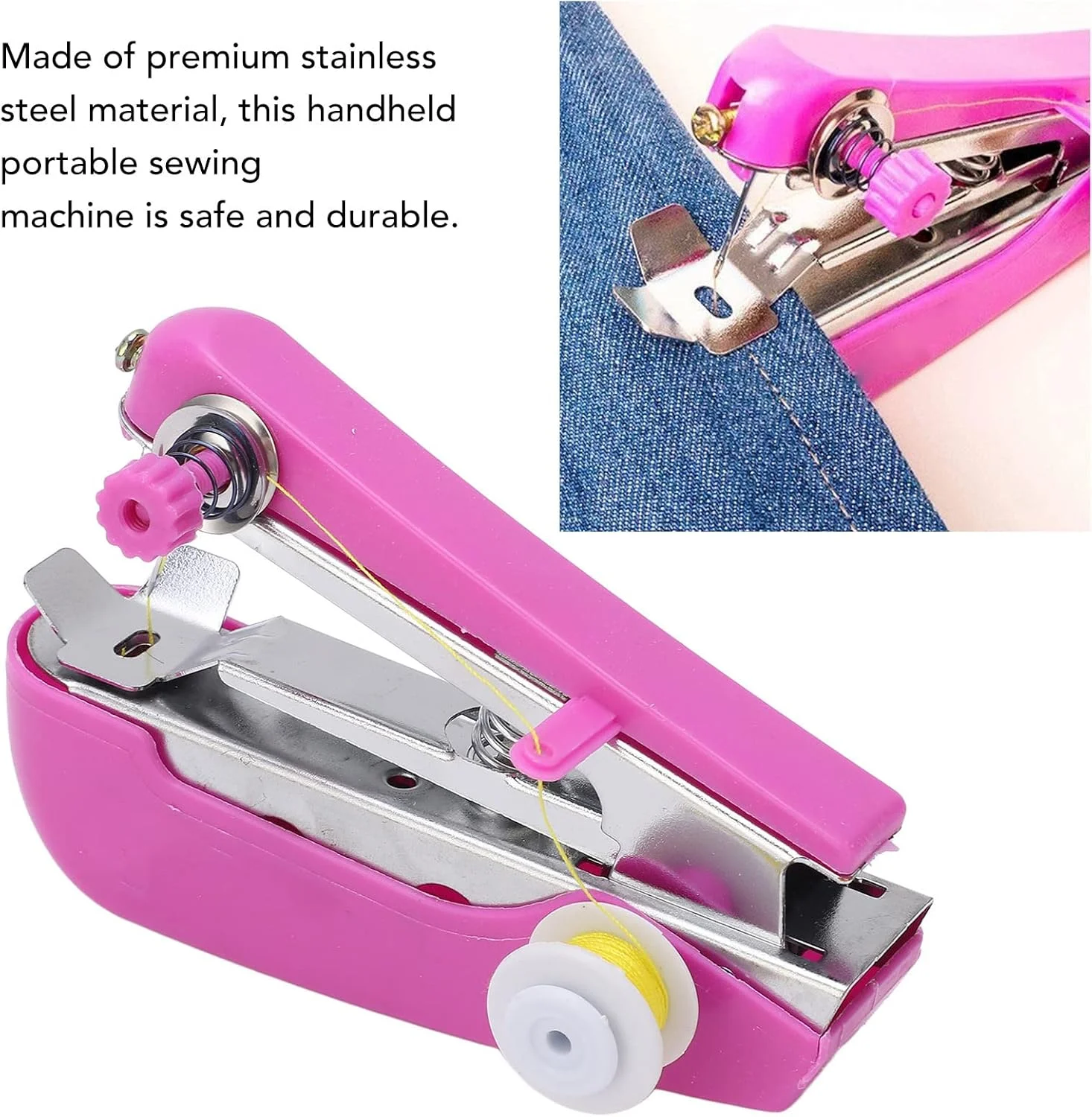 چرخ خیاطی دستی، چرخ خیاطی برقی کوچک و بی سیم برای استفاده در منزل و مسافرت، استفاده آسان و دوخت سریع