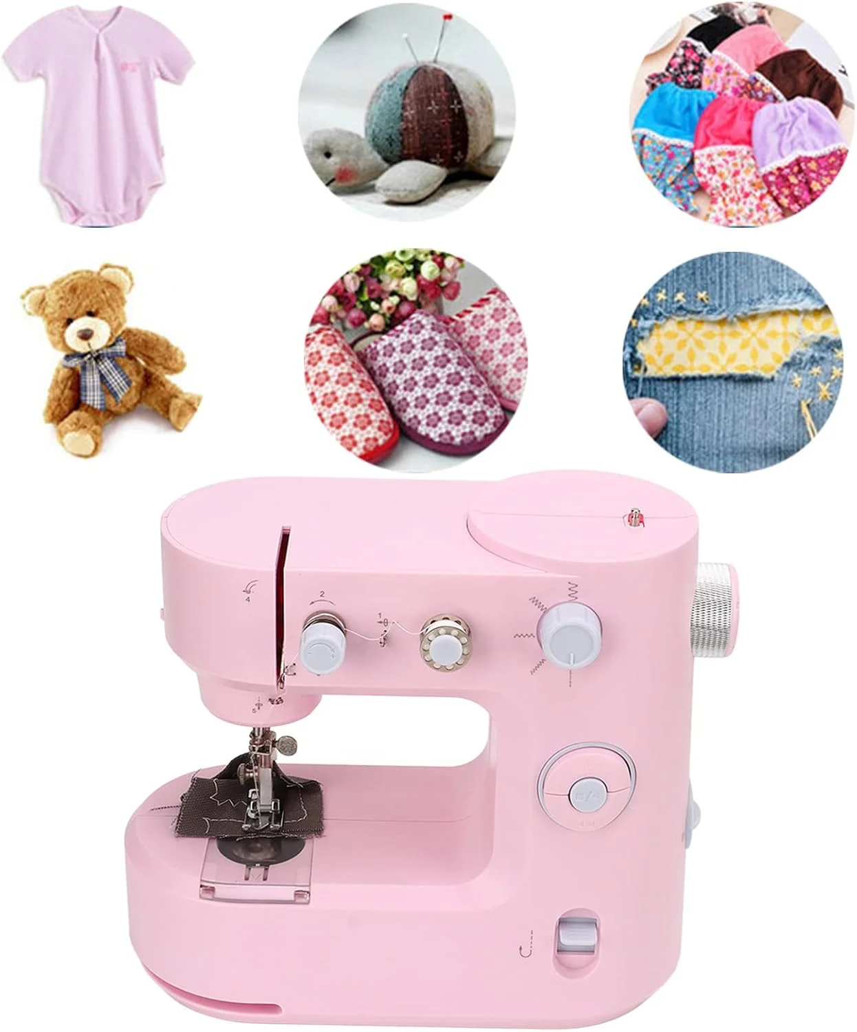 چرخ خیاطی کوچک، چرخ خیاطی دستی 5 بخیه قابل حمل کوچک اورلاک چند منظوره خانگی برای روز کودک خانواده برای مبتدیان (#3) چرخ خیاطی کوچک، چرخ خیاطی دستی 5 بخیه قابل حمل کوچک اورلاک چند منظوره خانگی برای روز کودک خانواده برای مبتدیان (#3)