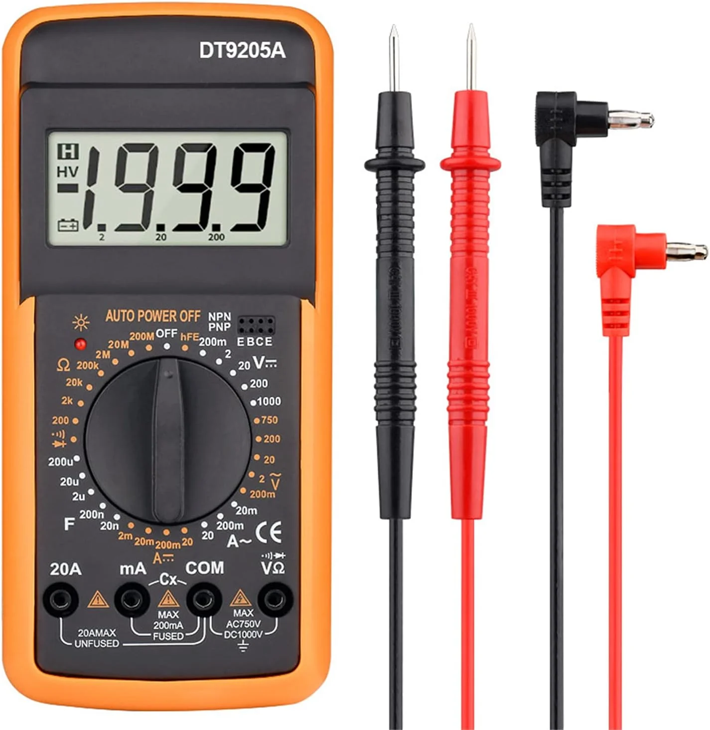 مولتی متر دیجیتال دستی حرفه ای AC/DC مدل eWINNER DT9205A