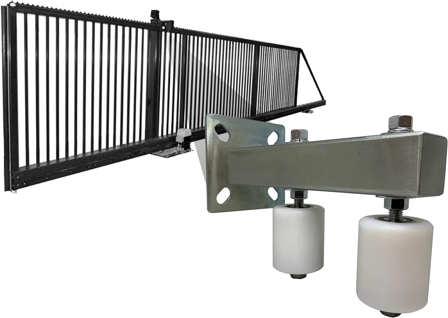 غلتک های راهنمای دروازه کشویی قابل تنظیم ایگل، پایه براکت بالایی پیچ دار 3 اینچی سفید، نایلون سخت UHMW دوگانه، راهنماهای بلبرینگ، مجموعه فولادی سنگین، ضد واژگونی برای دروازه های کشویی - EG121 غلتک های راهنمای دروازه کشویی قابل تنظیم ایگل، پایه براکت بالایی پیچ دار 3 اینچی سفید، نایلون سخت UHMW دوگانه، راهنماهای بلبرینگ، مجموعه فولادی سنگین، ضد واژگونی برای دروازه های کشویی - EG121