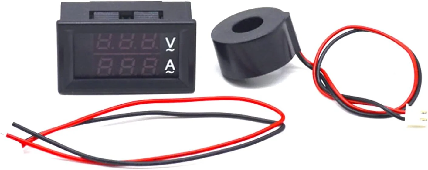 Eacam Digital Double Color Blue & Red Led Display Voltmeter Ammeter Voltage Current Indicator with Instrument-Transforme