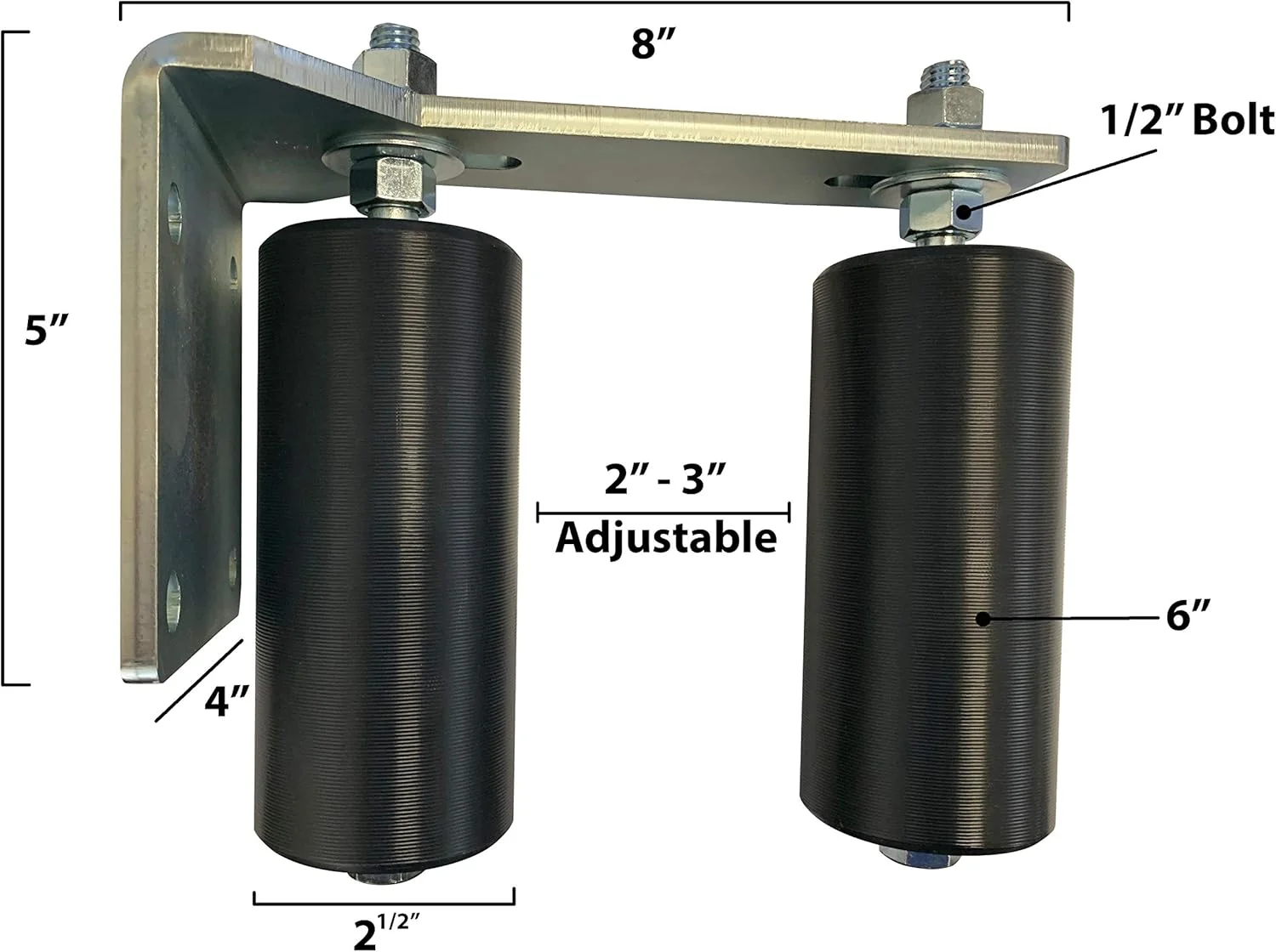 Eagle Slide Gate Guide Roller 6" Black L Rear Post Bracket Universal Heavy Duty Adjustable Dual Nylon Rollers Gate Support Assembly for Sliding Rolling Gates – Guide Rollers EG113 Eagle Slide Gate Guide Roller 6" Black L Rear Post Bracket Universal Heavy Duty Adjustable Dual Nylon Rollers Gate Support Assembly for Sliding Rolling Gates – Guide Rollers EG113
