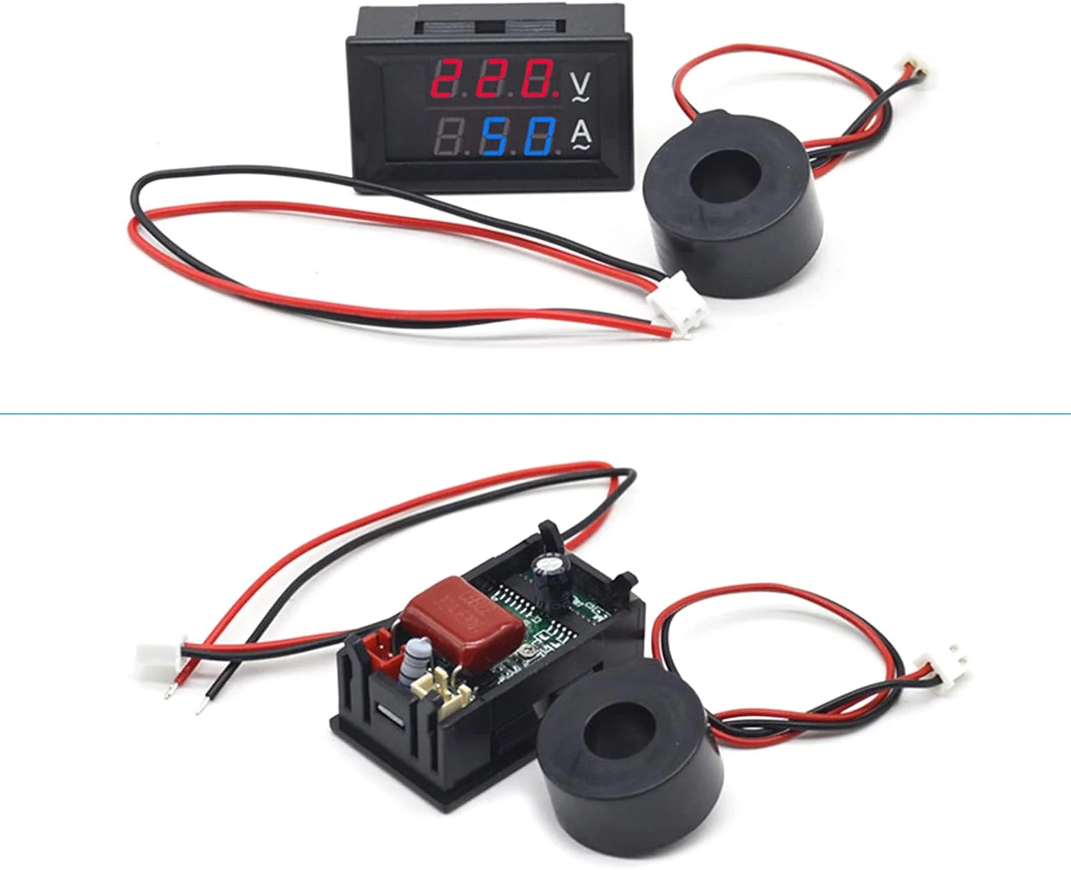 Eacam Digital Double Color Blue & Red Led Display Voltmeter Ammeter Voltage Current Indicator with Instrument-Transforme Eacam Digital Double Color Blue & Red Led Display Voltmeter Ammeter Voltage Current Indicator with Instrument-Transforme