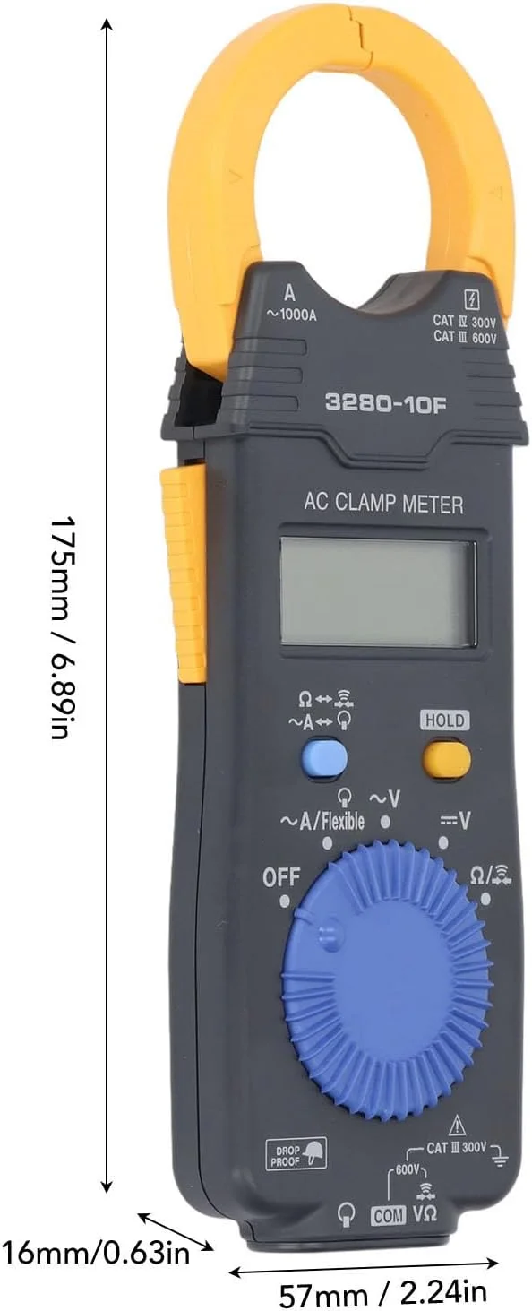 Eacam Digital Clamp Meter, AC Voltage Current Resistor Tester with DMM Function 1000A, for Electricians and Technicians Eacam Digital Clamp Meter, AC Voltage Current Resistor Tester with DMM Function 1000A, for Electricians and Technicians