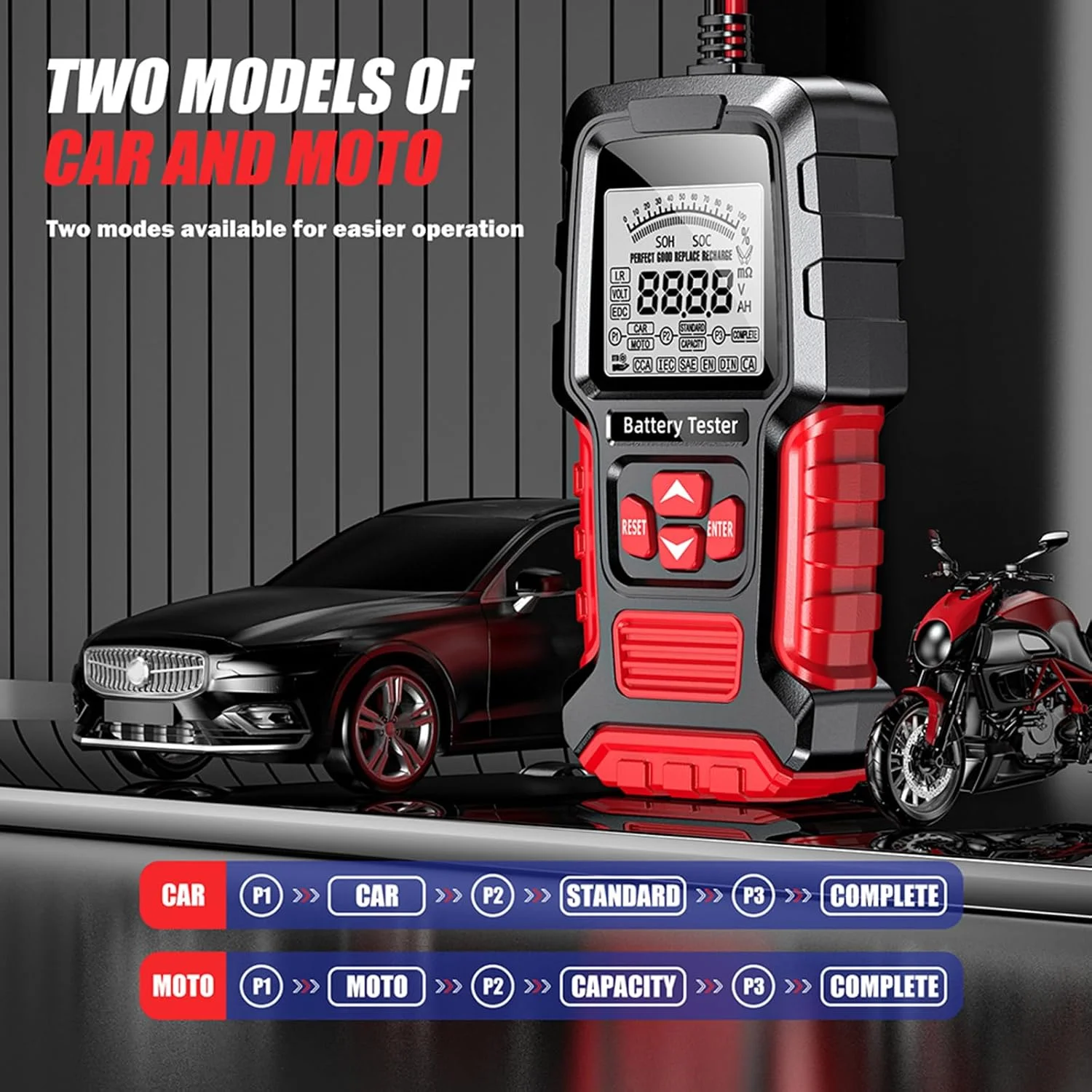 تستر باتری Eacam، تستر دیجیتال 12 ولت 24 ولت خودرو، آنالیزور باتری خودرو، سیستم تست شارژ برای کامیون، دریایی، موتورسیکلت، SUV و قایق تستر باتری Eacam، تستر دیجیتال 12 ولت 24 ولت خودرو، آنالیزور باتری خودرو، سیستم تست شارژ برای کامیون، دریایی، موتورسیکلت، SUV و قایق