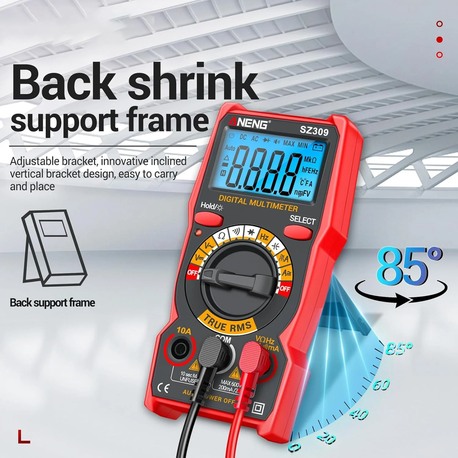 مولتی متر هوشمند Eacam SZ309 با 1999 شمارنده، تستر الکتریکی با دقت بالا، نور پس زمینه LCD، ولت متر AC/DC، آمپرمتر، ابزار برق مولتی متر هوشمند Eacam SZ309 با 1999 شمارنده، تستر الکتریکی با دقت بالا، نور پس زمینه LCD، ولت متر AC/DC، آمپرمتر، ابزار برق