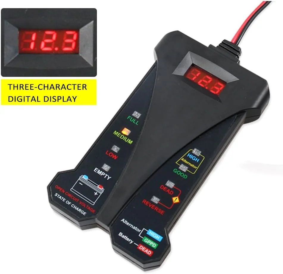 تستر باتری خودرو Eacam، ولت متر دیجیتال 12 ولت و آنالیزور سیستم شارژ با صفحه نمایش LCD برای موتور سیکلت، اسکوتر برقی، قایق، SUV تستر باتری خودرو Eacam، ولت متر دیجیتال 12 ولت و آنالیزور سیستم شارژ با صفحه نمایش LCD برای موتور سیکلت، اسکوتر برقی، قایق، SUV