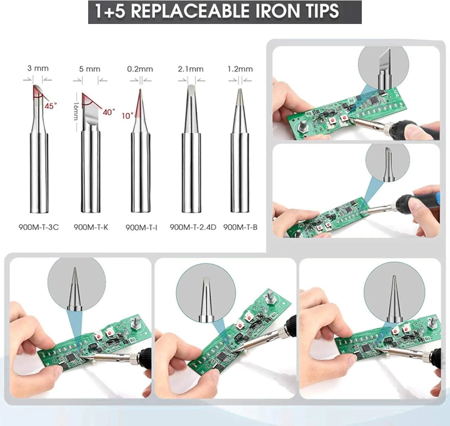 ست ابزار لحیم کاری دیجیتال 90 وات Eacam با قابلیت تنظیم دما 100-480℃ به همراه مولتی متر الکتریکی، پمپ تخلیه قلع و مجموعه ابزار جوشکاری حرفه ای