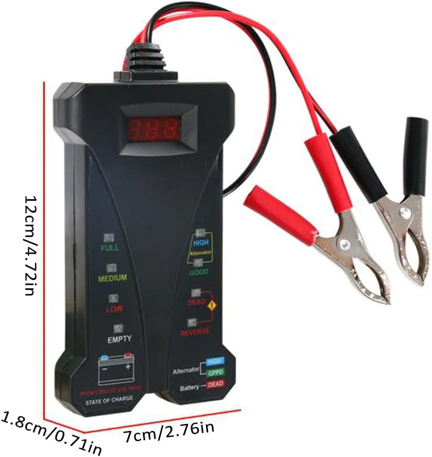 تستر باتری خودرو Eacam، ولت متر دیجیتال 12 ولت و آنالیزور سیستم شارژ با صفحه نمایش LCD برای موتور سیکلت، اسکوتر برقی، قایق، SUV تستر باتری خودرو Eacam، ولت متر دیجیتال 12 ولت و آنالیزور سیستم شارژ با صفحه نمایش LCD برای موتور سیکلت، اسکوتر برقی، قایق، SUV