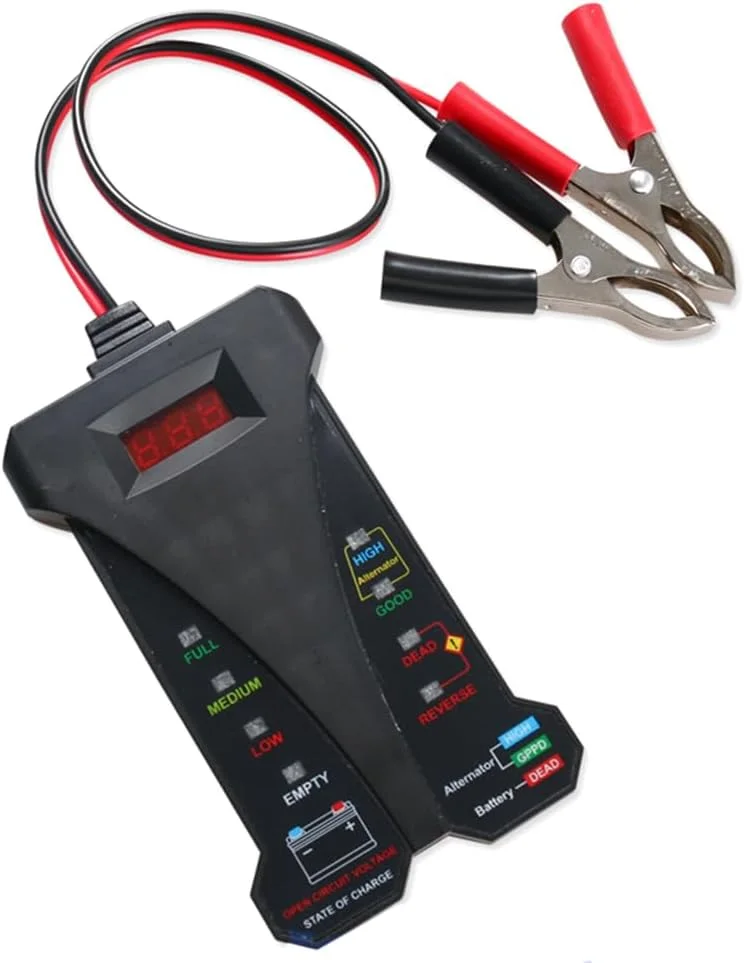 تستر باتری خودرو Eacam، ولت متر دیجیتال 12 ولت و آنالیزور سیستم شارژ با صفحه نمایش LCD برای موتور سیکلت، اسکوتر برقی، قایق، SUV تستر باتری خودرو Eacam، ولت متر دیجیتال 12 ولت و آنالیزور سیستم شارژ با صفحه نمایش LCD برای موتور سیکلت، اسکوتر برقی، قایق، SUV