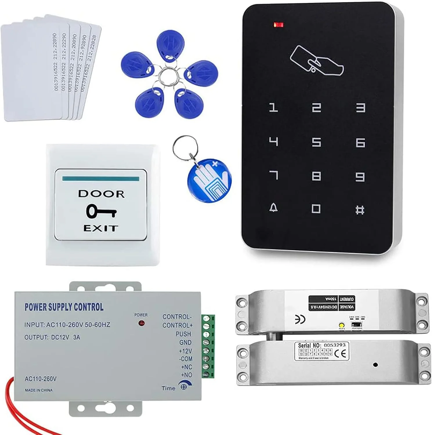سیستم کنترل دسترسی NVIVN، صفحه کلید کنترل دسترسی ضد آب، پشتیبانی از 1000 کاربر، یک مجموعه کامل سیستم کنترل دسترسی، صفحه کلید + قفل برقی NC + منبع تغذیه + دکمه خروج + 10 عدد جاسوئیچی/کارت سیستم کنترل دسترسی NVIVN، صفحه کلید کنترل دسترسی ضد آب، پشتیبانی از 1000 کاربر، یک مجموعه کامل سیستم کنترل دسترسی، صفحه کلید + قفل برقی NC + منبع تغذیه + دکمه خروج + 10 عدد جاسوئیچی/کارت