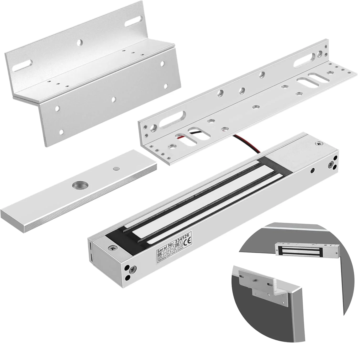 قفل الکترومغناطیسی Lnrueg با براکت های ZL، قفل درب مغناطیسی الکتریکی ضد آب با نیروی نگهداری 600 پوند برای درب های داخل بازشو، قفل دروازه ایمن 12 ولت DC برای سیستم کنترل دسترسی (بدون) قفل الکترومغناطیسی Lnrueg با براکت های ZL، قفل درب مغناطیسی الکتریکی ضد آب با نیروی نگهداری 600 پوند برای درب های داخل بازشو، قفل دروازه ایمن 12 ولت DC برای سیستم کنترل دسترسی (بدون)