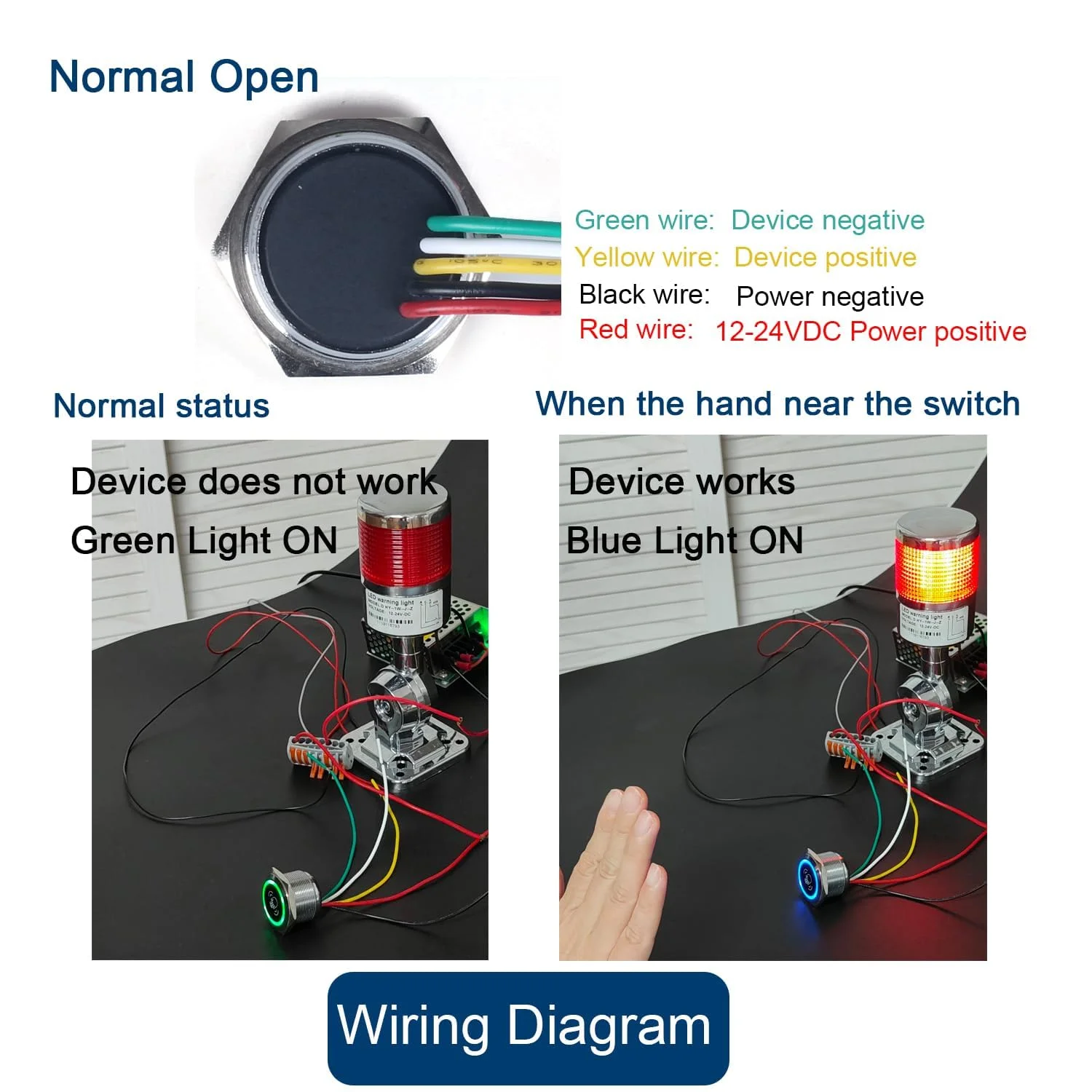 سنسور مادون قرمز بدون لمس KASTWAVE، کلید درب خروجی بدون لمس، 1NO 1NC، سنسور مادون قرمز بدون لمس برای سیستم های کنترل دسترسی، دروازه ها، بازکننده های گاراژ، نور LED سبز/آبی سنسور مادون قرمز بدون لمس KASTWAVE، کلید درب خروجی بدون لمس، 1NO 1NC، سنسور مادون قرمز بدون لمس برای سیستم های کنترل دسترسی، دروازه ها، بازکننده های گاراژ، نور LED سبز/آبی