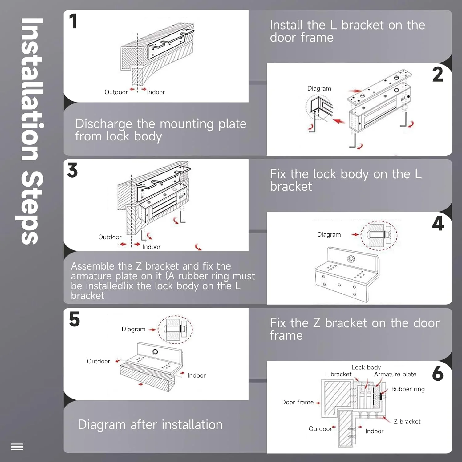 قفل الکترومغناطیسی Lnrueg با براکت های ZL، قفل درب مغناطیسی الکتریکی ضد آب با نیروی نگهداری 600 پوند برای درب های داخل بازشو، قفل دروازه ایمن 12 ولت DC برای سیستم کنترل دسترسی (بدون) قفل الکترومغناطیسی Lnrueg با براکت های ZL، قفل درب مغناطیسی الکتریکی ضد آب با نیروی نگهداری 600 پوند برای درب های داخل بازشو، قفل دروازه ایمن 12 ولت DC برای سیستم کنترل دسترسی (بدون)