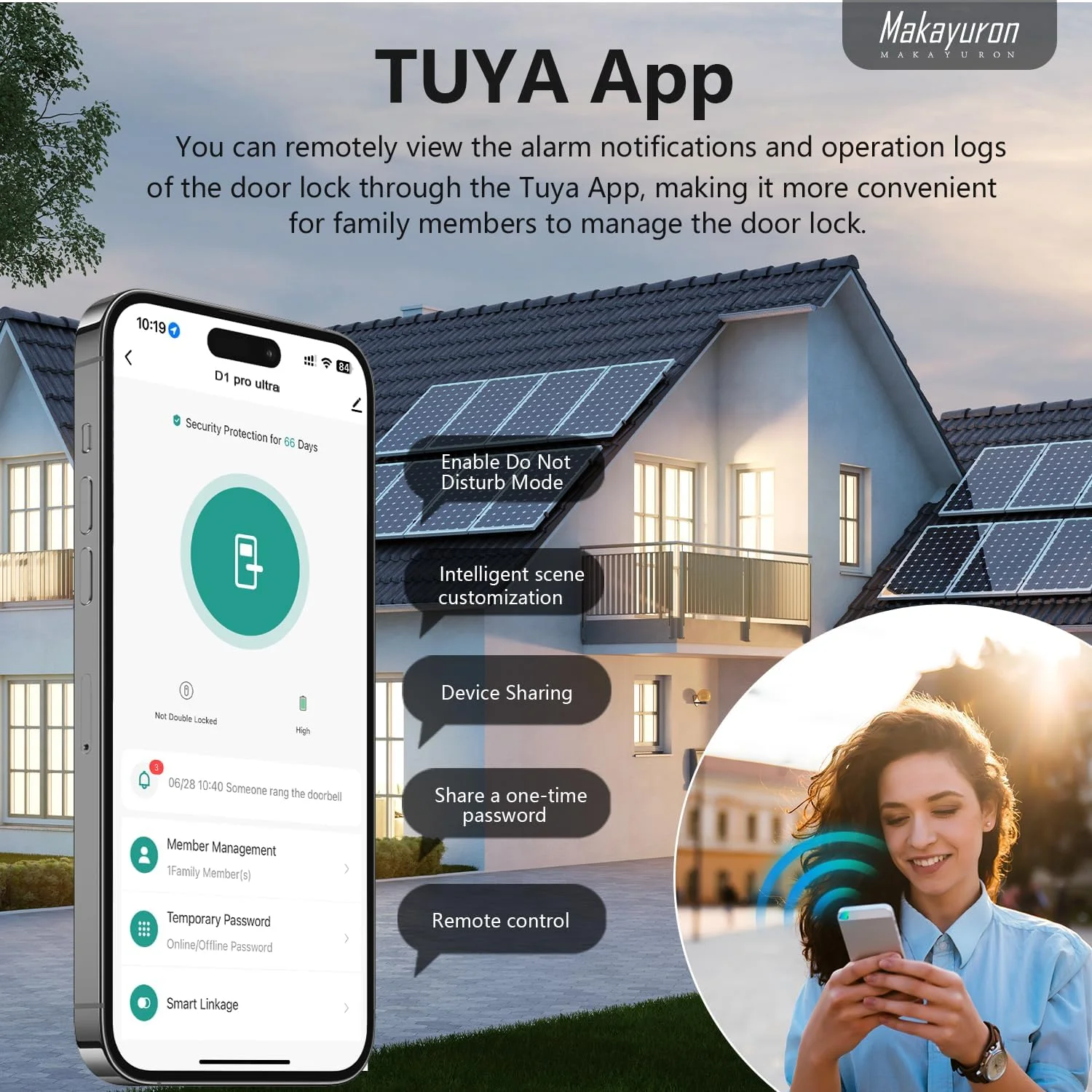 قفل درب هوشمند وای فای تمام آلومینیومی CNC Makayuron با باتری 5000 میلی آمپر ساعت، پشتیبانی از روش های باز کردن قفل متعدد مانند تشخیص چهره، اثر انگشت، کف دست، رمز عبور، برنامه Tuya، به همراه مورتز 6068 (D1proU، مشکی) قفل درب هوشمند وای فای تمام آلومینیومی CNC Makayuron با باتری 5000 میلی آمپر ساعت، پشتیبانی از روش های باز کردن قفل متعدد مانند تشخیص چهره، اثر انگشت، کف دست، رمز عبور، برنامه Tuya، به همراه مورتز 6068 (D1proU، مشکی)