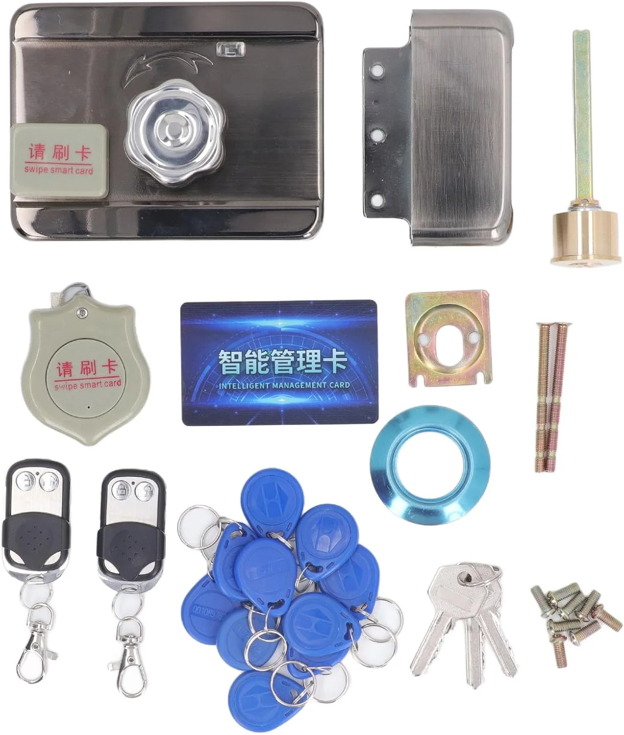 قفل زبانه ای الکترونیکی بدون کلید، کیت فولادی ضد زنگ با 2 کنترل از راه دور، کنترل دسترسی قفل زبانه ای هوشمند برای خانه، هتل، آپارتمان قفل زبانه ای الکترونیکی بدون کلید، کیت فولادی ضد زنگ با 2 کنترل از راه دور، کنترل دسترسی قفل زبانه ای هوشمند برای خانه، هتل، آپارتمان