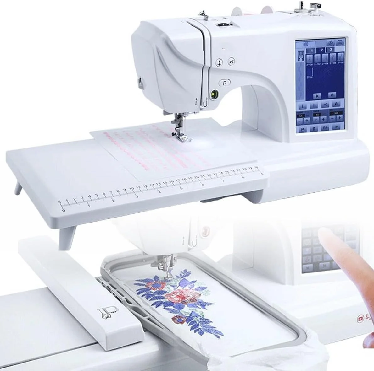 چرخ خیاطی اتوماتیک، ماشین گلدوزی برقی با صفحه نمایش لمسی 7 اینچی LCD، ناحیه گلدوزی 4 در 9.2 اینچ، ماشین یکپارچه گلدوزی و خیاطی کامپیوتری خانگی، 11 زبان، حاشیه چند طرحی چرخ خیاطی اتوماتیک، ماشین گلدوزی برقی با صفحه نمایش لمسی 7 اینچی LCD، ناحیه گلدوزی 4 در 9.2 اینچ، ماشین یکپارچه گلدوزی و خیاطی کامپیوتری خانگی، 11 زبان، حاشیه چند طرحی