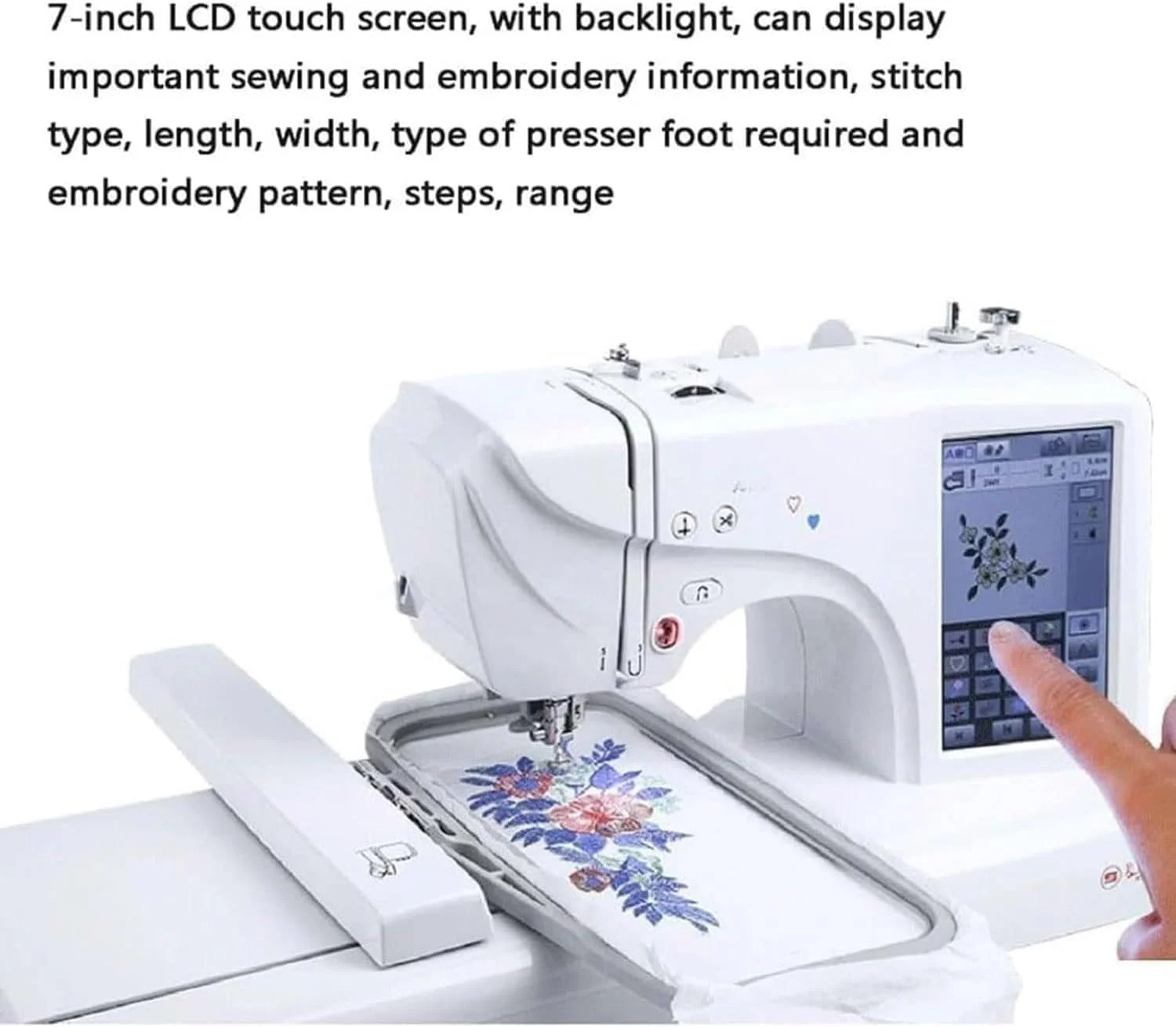 دستگاه گلدوزی برقی HLGKBY، چرخ خیاطی اتوماتیک با صفحه نمایش لمسی بزرگ LCD، ابزار گلدوزی DIY، دارای 210 حرف داخلی و 30 حاشیه طرح، خیاطی آسان دستگاه گلدوزی برقی HLGKBY، چرخ خیاطی اتوماتیک با صفحه نمایش لمسی بزرگ LCD، ابزار گلدوزی DIY، دارای 210 حرف داخلی و 30 حاشیه طرح، خیاطی آسان