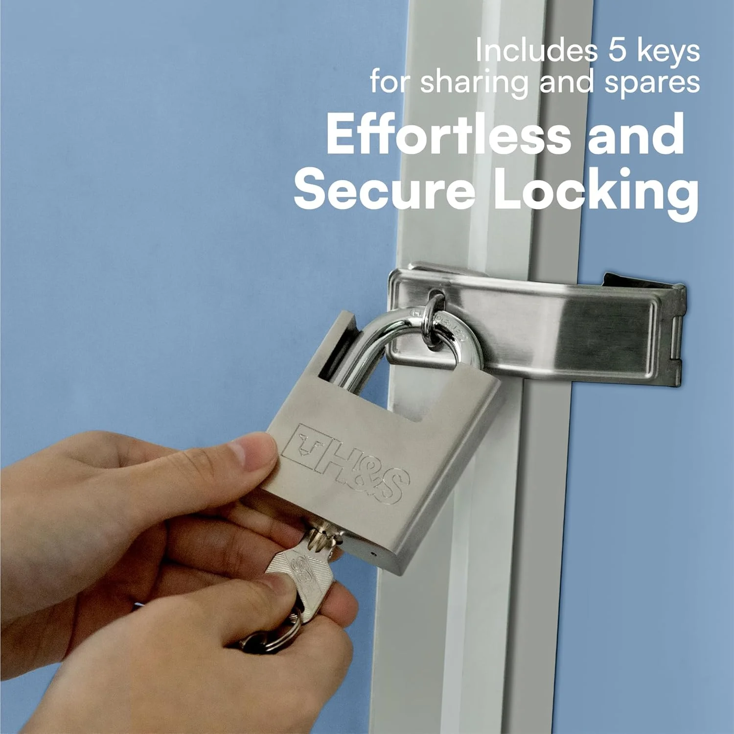 قفل H&S با امنیت بالا، 2 عدد قفل با 5 کلید - قفل سنگین و ضد آب 60 میلی متری (2.4 اینچ) و مجموعه کلید - قفل مناسب برای فضای باز، ایده آل برای انبار، کانتینر، گاراژ، کرکره یا دروازه قفل H&S با امنیت بالا، 2 عدد قفل با 5 کلید - قفل سنگین و ضد آب 60 میلی متری (2.4 اینچ) و مجموعه کلید - قفل مناسب برای فضای باز، ایده آل برای انبار، کانتینر، گاراژ، کرکره یا دروازه