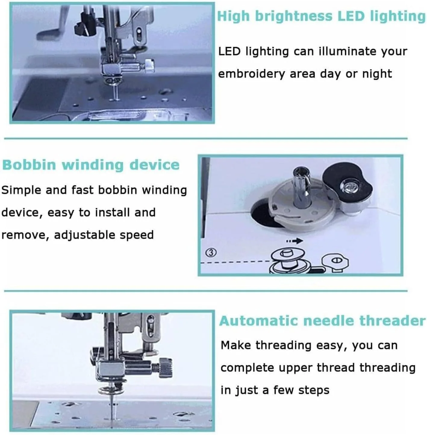 دستگاه گلدوزی برقی HLGKBY، چرخ خیاطی اتوماتیک با صفحه نمایش لمسی بزرگ LCD، ابزار گلدوزی DIY، دارای 210 حرف داخلی و 30 حاشیه طرح، خیاطی آسان دستگاه گلدوزی برقی HLGKBY، چرخ خیاطی اتوماتیک با صفحه نمایش لمسی بزرگ LCD، ابزار گلدوزی DIY، دارای 210 حرف داخلی و 30 حاشیه طرح، خیاطی آسان