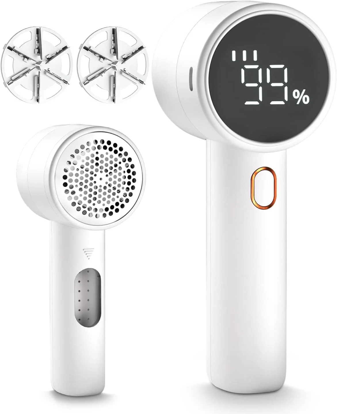 پرزگیر شارژی، ریش تراش برقی قابل حمل برای از بین بردن پرز لباس، مبلمان، ژاکت، مبل، پتو با 3 سرعت، 6 تیغه، صفحه نمایش LED دیجیتال