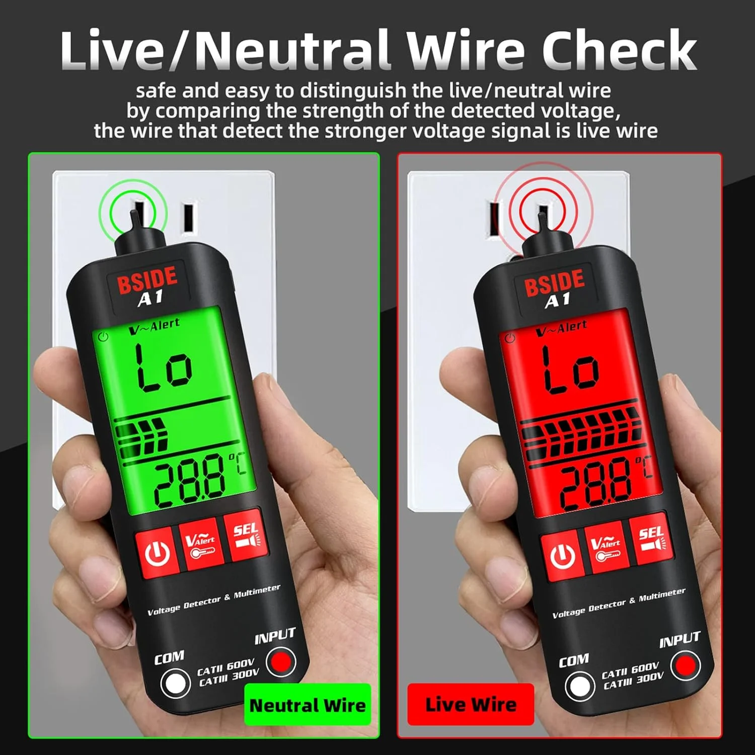 Eacam A1 Mini Multimeter LCD Digital Tester Voltage Detector 2000 Counts DC/AC Voltage Frequency Resistance NCV Continuity Live Wire Neutral Wire Check True RMS Meter Eacam A1 Mini Multimeter LCD Digital Tester Voltage Detector 2000 Counts DC/AC Voltage Frequency Resistance NCV Continuity Live Wire Neutral Wire Check True RMS Meter
