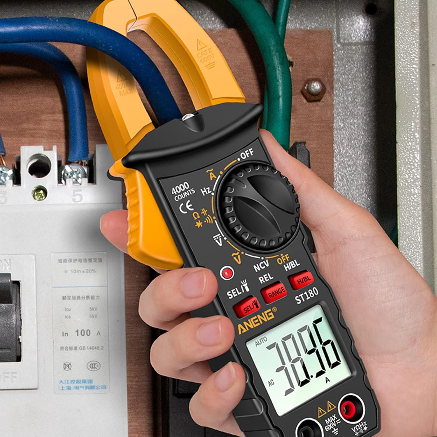 آمپرمتر کلمپی دیجیتال Eacam ST180 با قابلیت شمارش 4000، مولتی متر کلمپی، ولت متر، آمپرمتر AC DC، تستر ولتاژ، تستر NCV، تستر جهانی، تستر جریان کلمپی، دماسنج -30 تا 1000 درجه سانتیگراد آمپرمتر کلمپی دیجیتال Eacam ST180 با قابلیت شمارش 4000، مولتی متر کلمپی، ولت متر، آمپرمتر AC DC، تستر ولتاژ، تستر NCV، تستر جهانی، تستر جریان کلمپی، دماسنج -30 تا 1000 درجه سانتیگراد