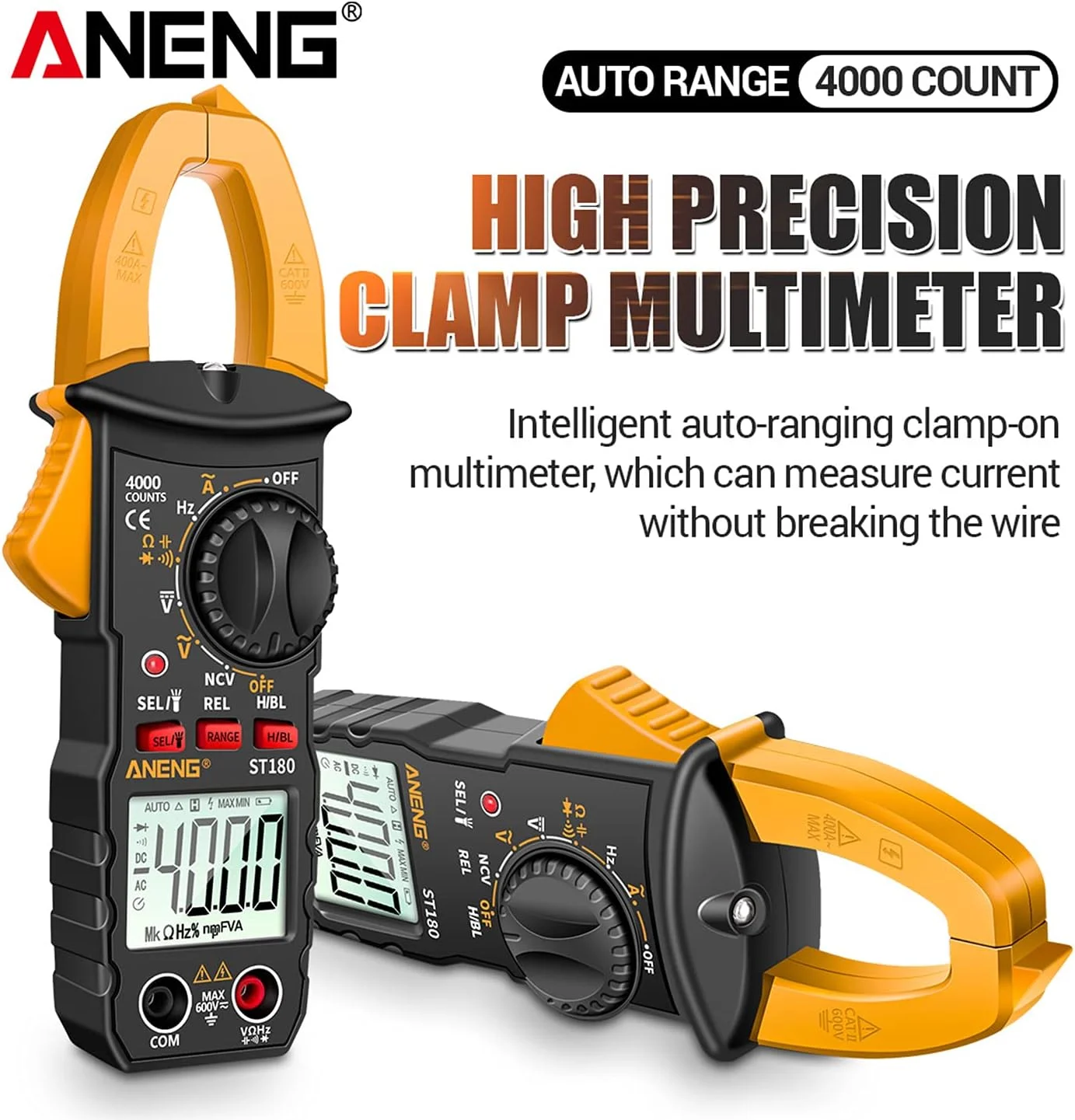 آمپرمتر کلمپی دیجیتال Eacam ST180 با قابلیت شمارش 4000، مولتی متر کلمپی، ولت متر، آمپرمتر AC DC، تستر ولتاژ، تستر NCV، تستر جهانی، تستر جریان کلمپی، دماسنج -30 تا 1000 درجه سانتیگراد آمپرمتر کلمپی دیجیتال Eacam ST180 با قابلیت شمارش 4000، مولتی متر کلمپی، ولت متر، آمپرمتر AC DC، تستر ولتاژ، تستر NCV، تستر جهانی، تستر جریان کلمپی، دماسنج -30 تا 1000 درجه سانتیگراد