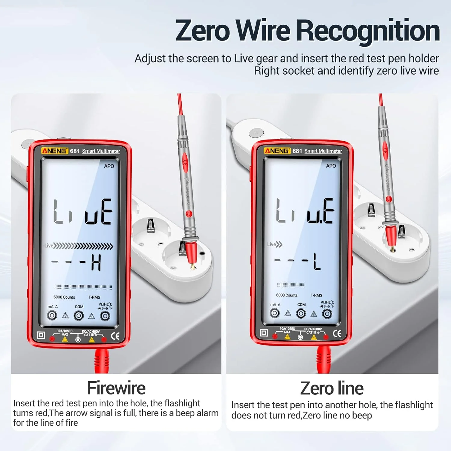 Eacam 6000 Counts Digital Multimeter Smart Anti-burn Rechargeable Universal Meter NCV Tester 5-inch Large LCD with Backlit Flashlight for Voltage Current Resistance Capacitance Temperature Measurement Eacam 6000 Counts Digital Multimeter Smart Anti-burn Rechargeable Universal Meter NCV Tester 5-inch Large LCD with Backlit Flashlight for Voltage Current Resistance Capacitance Temperature Measurement
