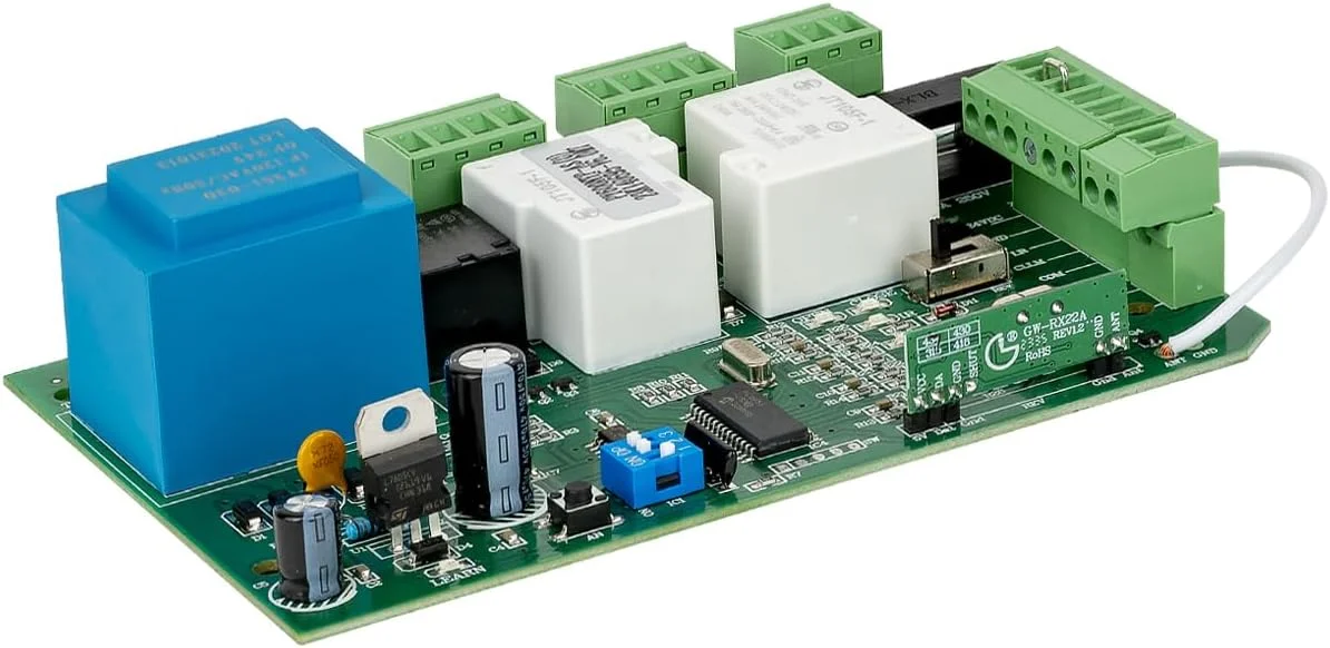 برد کنترل GateNear برای بازکننده درب کشویی موتور AC با فرکانس 433.93 مگاهرتز، برد مدار PCB جایگزین اصلی الکترونیکی برای بازکننده های درب اتوماتیک برقی برد کنترل GateNear برای بازکننده درب کشویی موتور AC با فرکانس 433.93 مگاهرتز، برد مدار PCB جایگزین اصلی الکترونیکی برای بازکننده های درب اتوماتیک برقی