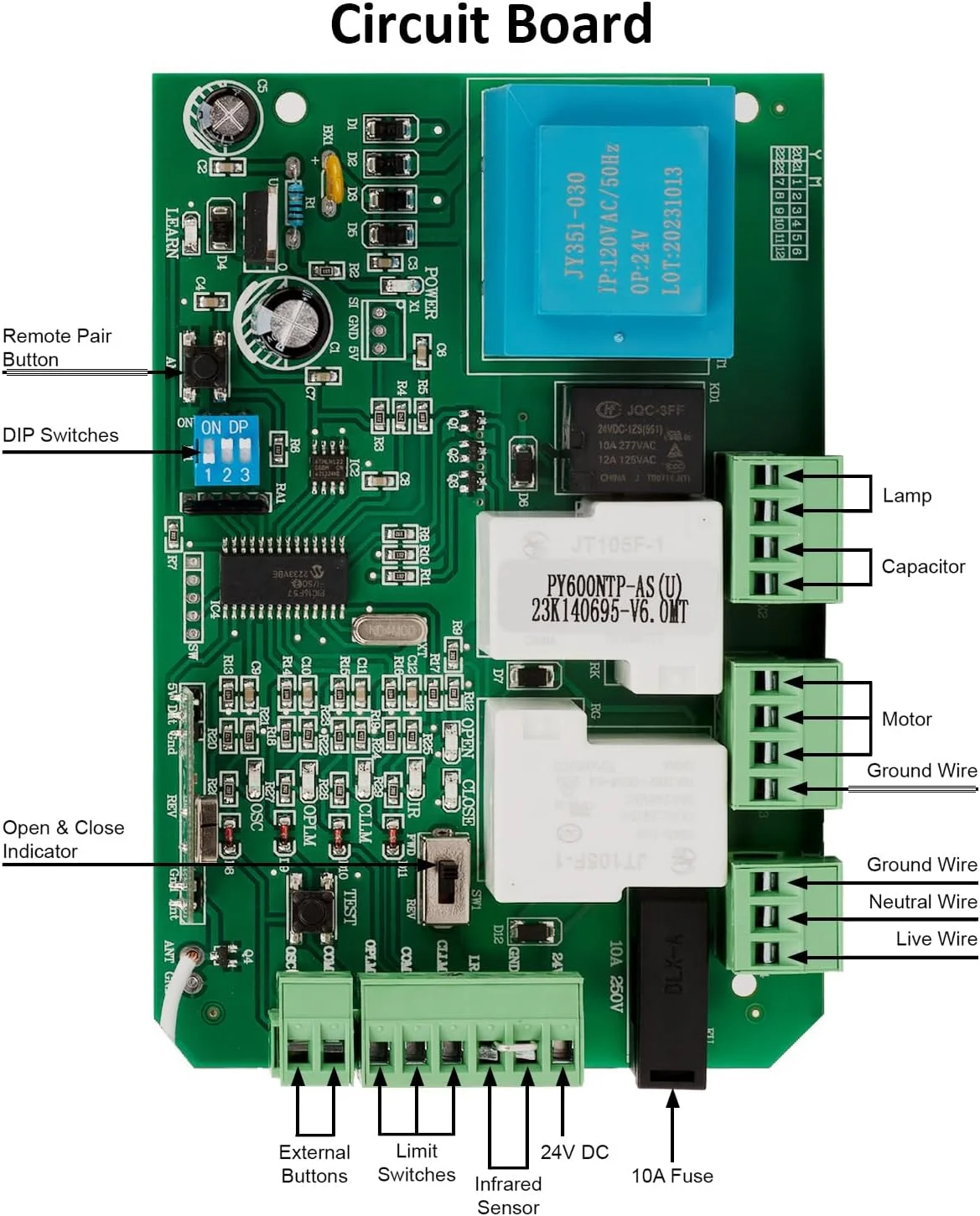 برد کنترل GateNear برای بازکننده درب کشویی موتور AC با فرکانس 433.93 مگاهرتز، برد مدار PCB جایگزین اصلی الکترونیکی برای بازکننده های درب اتوماتیک برقی برد کنترل GateNear برای بازکننده درب کشویی موتور AC با فرکانس 433.93 مگاهرتز، برد مدار PCB جایگزین اصلی الکترونیکی برای بازکننده های درب اتوماتیک برقی