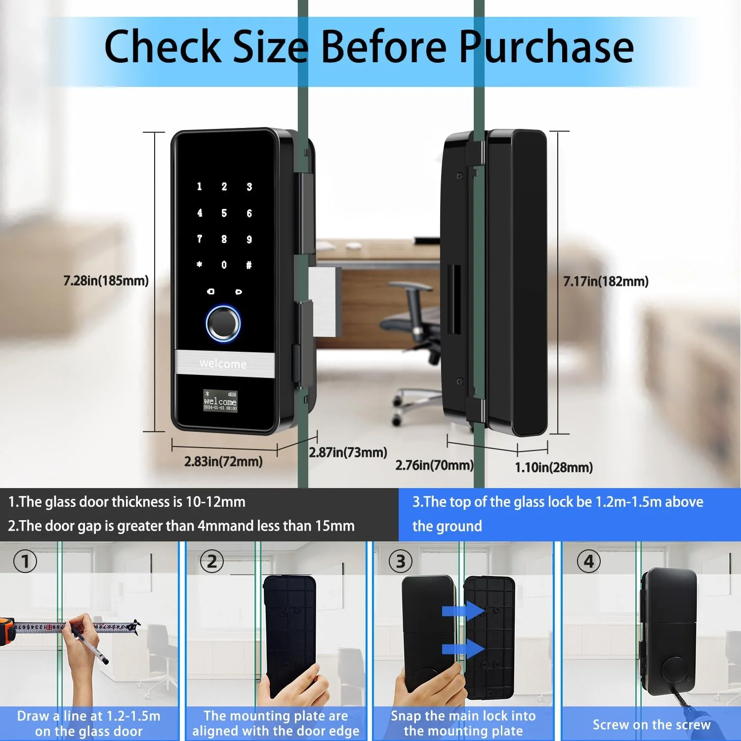 قفل درب شیشه ای هوشمند، قفل درب ورودی بدون کلید جدید 2025، قفل درب شیشه ای اثر انگشتی بیومتریک، قفل درب صفحه کلید الکترونیکی با کنترل برنامه، قفل هوشمند درب کشویی برای دفتر، خانه، فروشگاه قفل درب شیشه ای هوشمند، قفل درب ورودی بدون کلید جدید 2025، قفل درب شیشه ای اثر انگشتی بیومتریک، قفل درب صفحه کلید الکترونیکی با کنترل برنامه، قفل هوشمند درب کشویی برای دفتر، خانه، فروشگاه