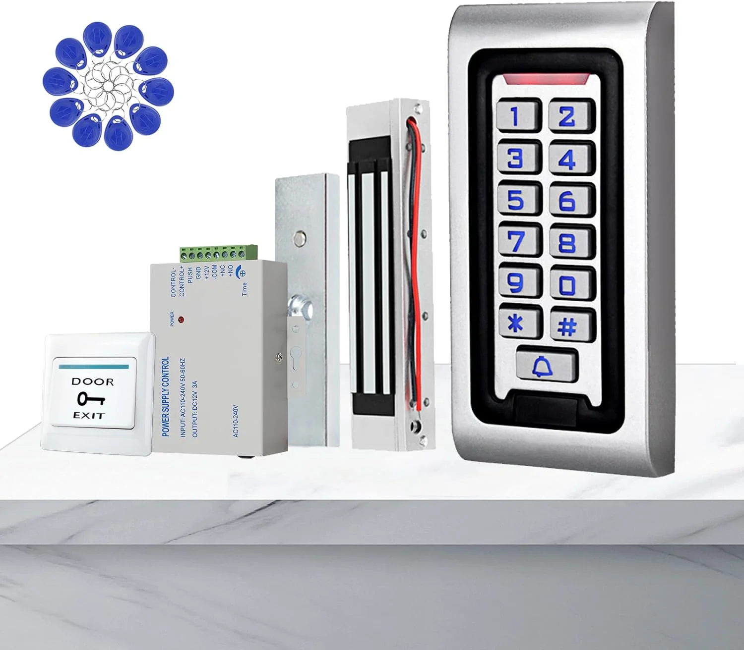 کیت سیستم کنترل دسترسی ReaIOKbii، صفحه کلید کنترلر ضد آب با قفل مغناطیسی برقی 180 کیلوگرمی، دکمه خروج درب برای سیستم ورودی تک درب کیت سیستم کنترل دسترسی ReaIOKbii، صفحه کلید کنترلر ضد آب با قفل مغناطیسی برقی 180 کیلوگرمی، دکمه خروج درب برای سیستم ورودی تک درب