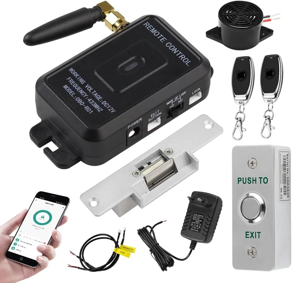 کیت کنترل دسترسی درب ReaIOKbii WiFi Tuya، سیستم امنیتی خانه، بازکننده درب بی سیم، کنترل از راه دور، رهاسازی با NC، ضد خرابی، قفل برقی کیت کنترل دسترسی درب ReaIOKbii WiFi Tuya، سیستم امنیتی خانه، بازکننده درب بی سیم، کنترل از راه دور، رهاسازی با NC، ضد خرابی، قفل برقی