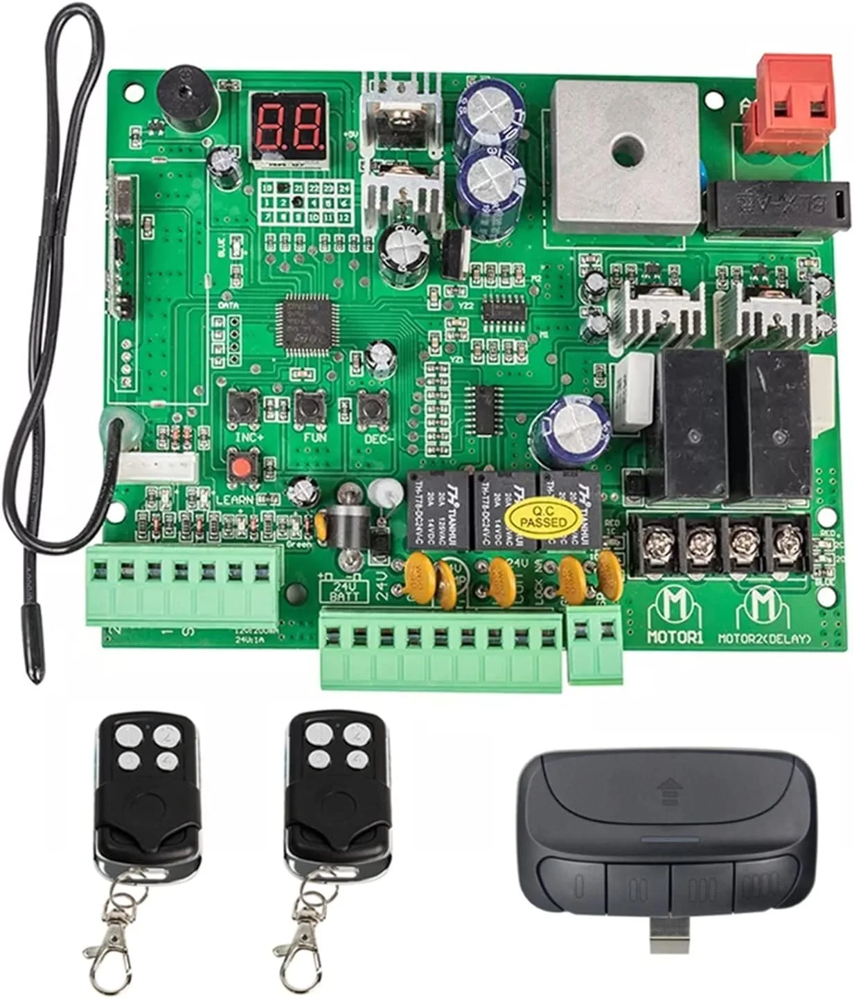 کیت بازکننده درب اتوماتیک PaRfco، برد PCB یونیورسال 12V/24V برای بازکننده درب دولنگه اتوماتیک، پنل برد کنترل، سیستم کنترل هوشمند برای درب ورودی، مناسب برای درب های دولنگه کشویی کیت بازکننده درب اتوماتیک PaRfco، برد PCB یونیورسال 12V/24V برای بازکننده درب دولنگه اتوماتیک، پنل برد کنترل، سیستم کنترل هوشمند برای درب ورودی، مناسب برای درب های دولنگه کشویی