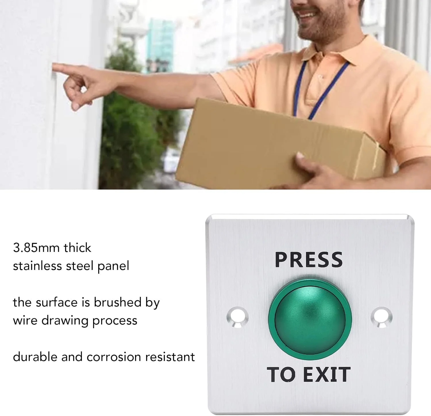 دکمه خروج درب استیل ضد زنگ 12-24 ولت فشاری NO NC COM سوئیچ پنل کنترل دسترسی لوازم جانبی اپراتور درب سیستم کنترل دسترسی درب دکمه خروج درب استیل ضد زنگ 12-24 ولت فشاری NO NC COM سوئیچ پنل کنترل دسترسی لوازم جانبی اپراتور درب سیستم کنترل دسترسی درب