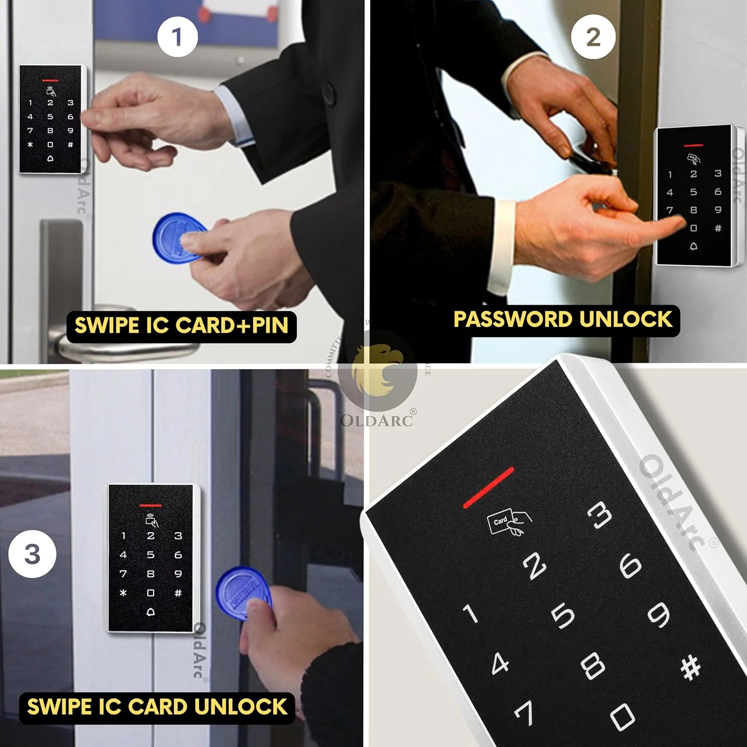 صفحه کلید کنترل دسترسی درب OldArc KM-35، ولتاژ 12 ولت DC | 2000 کاربر | باز کردن درب با پین + کارت RFID | سیستم کنترل دسترسی کارت پین برای ورودی درب اداره و منزل (کنترل دسترسی KM-35 PIN+RFID) صفحه کلید کنترل دسترسی درب OldArc KM-35، ولتاژ 12 ولت DC | 2000 کاربر | باز کردن درب با پین + کارت RFID | سیستم کنترل دسترسی کارت پین برای ورودی درب اداره و منزل (کنترل دسترسی KM-35 PIN+RFID)