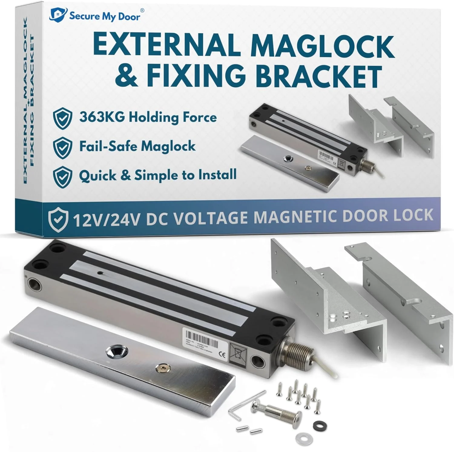 قفل مگنتی ضد آب IP67 مناسب فضای باز به همراه براکت نصب Z&L برای درب یا دروازه های کنترل دسترسی با نیروی نگهداری 363 کیلوگرم، ایمن در هنگام قطع برق قفل مگنتی ضد آب IP67 مناسب فضای باز به همراه براکت نصب Z&L برای درب یا دروازه های کنترل دسترسی با نیروی نگهداری 363 کیلوگرم، ایمن در هنگام قطع برق