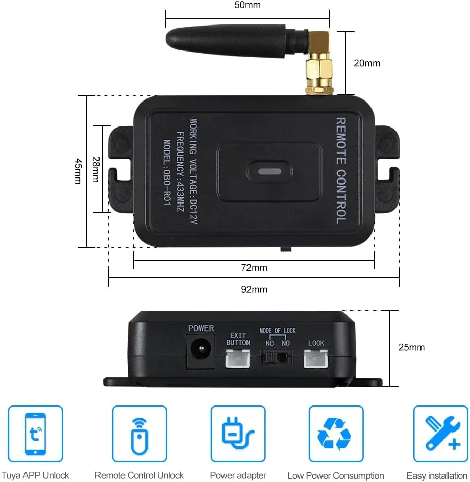 کیت کنترل دسترسی درب ReaIOKbii WiFi Tuya، سیستم امنیتی خانه، بازکننده درب بی سیم، کنترل از راه دور، رهاسازی با NC، ضد خرابی، قفل برقی کیت کنترل دسترسی درب ReaIOKbii WiFi Tuya، سیستم امنیتی خانه، بازکننده درب بی سیم، کنترل از راه دور، رهاسازی با NC، ضد خرابی، قفل برقی
