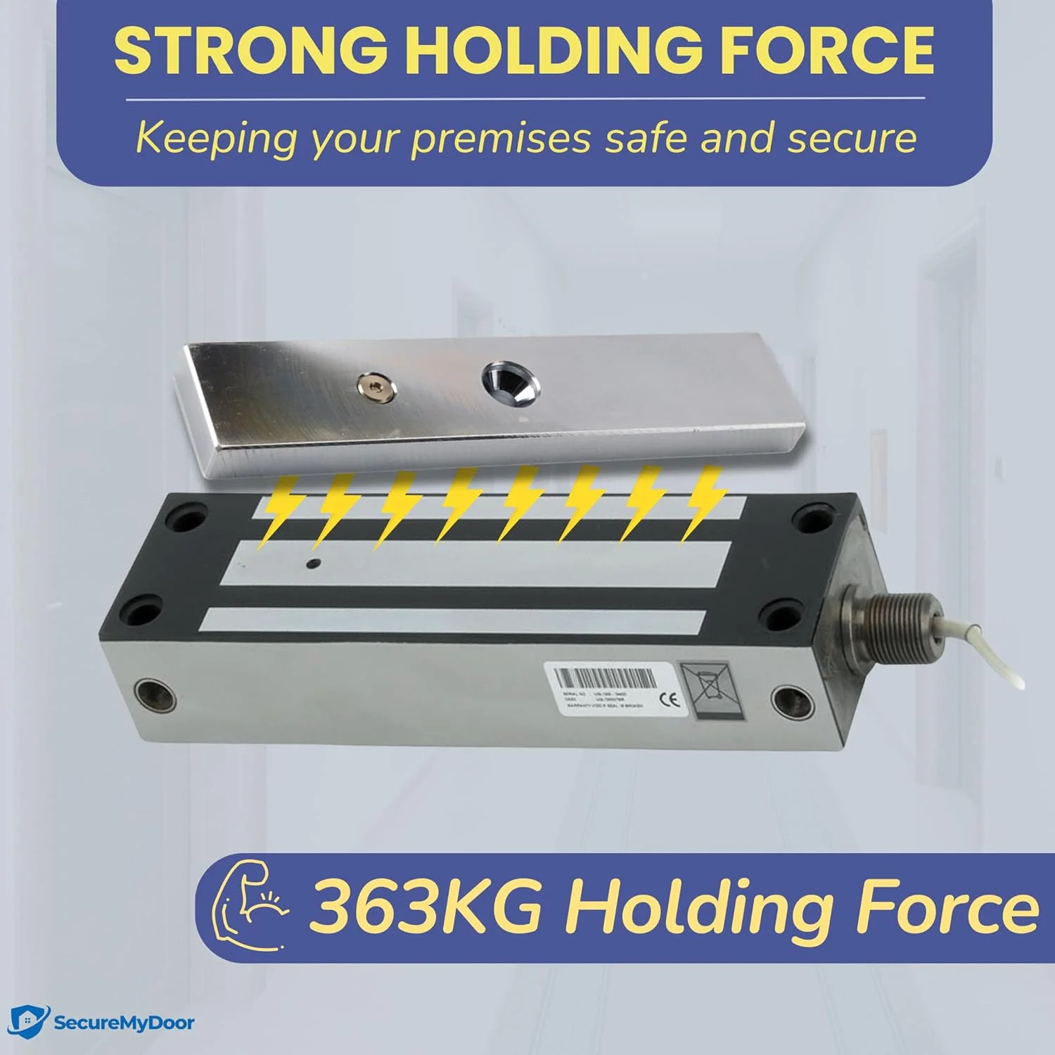 قفل مگنتی ضد آب IP67 مناسب فضای باز به همراه براکت نصب Z&L برای درب یا دروازه های کنترل دسترسی با نیروی نگهداری 363 کیلوگرم، ایمن در هنگام قطع برق قفل مگنتی ضد آب IP67 مناسب فضای باز به همراه براکت نصب Z&L برای درب یا دروازه های کنترل دسترسی با نیروی نگهداری 363 کیلوگرم، ایمن در هنگام قطع برق