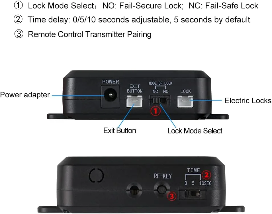 کیت کنترل دسترسی بی سیم 433MHz FUSYTULY، سیستم آلارم، باز کردن قفل با کنترل از راه دور + منبع تغذیه + دکمه خروج از درب (قفل برقی شامل نمی شود) کیت کنترل دسترسی بی سیم 433MHz FUSYTULY، سیستم آلارم، باز کردن قفل با کنترل از راه دور + منبع تغذیه + دکمه خروج از درب (قفل برقی شامل نمی شود)