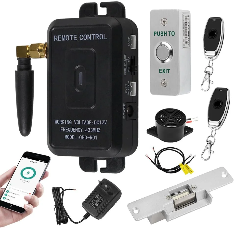 کیت کنترل دسترسی درب ReaIOKbii WiFi Tuya، سیستم امنیتی خانه، بازکننده درب بی سیم، کنترل از راه دور، رهاسازی با NC، ضد خرابی، قفل برقی کیت کنترل دسترسی درب ReaIOKbii WiFi Tuya، سیستم امنیتی خانه، بازکننده درب بی سیم، کنترل از راه دور، رهاسازی با NC، ضد خرابی، قفل برقی