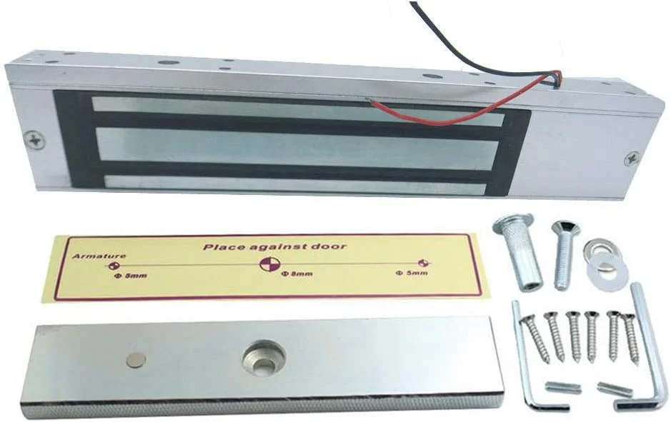 قفل مغناطیسی الکتریکی 12 ولت FUZADEL 280KG (600LB) سیستم کنترل دسترسی تک درب، قفل مغناطیسی نیروی نگهدارنده برای درب