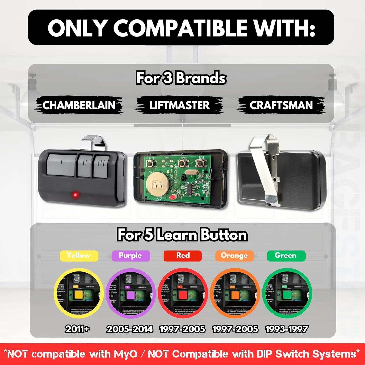 GARAGE STOP 2 برای ریموت درب بازکن گاراژ Chamberlain Liftmaster Craftsman مدل 893LM GARAGE STOP 2 برای ریموت درب بازکن گاراژ Chamberlain Liftmaster Craftsman مدل 893LM